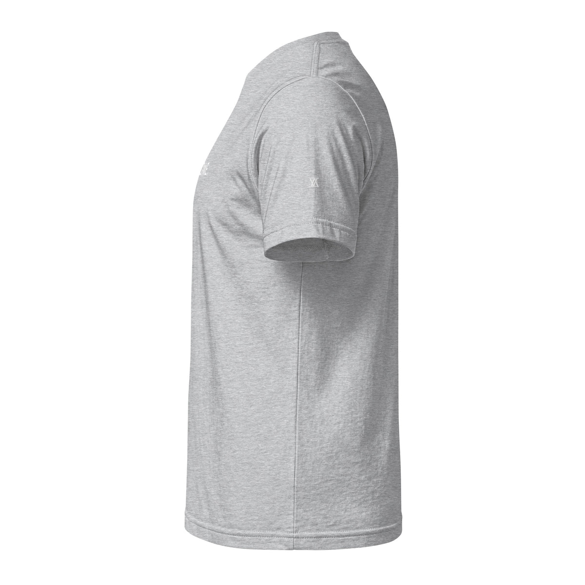 BECOME. Fine Jersey Tee in Heather Grey, side view