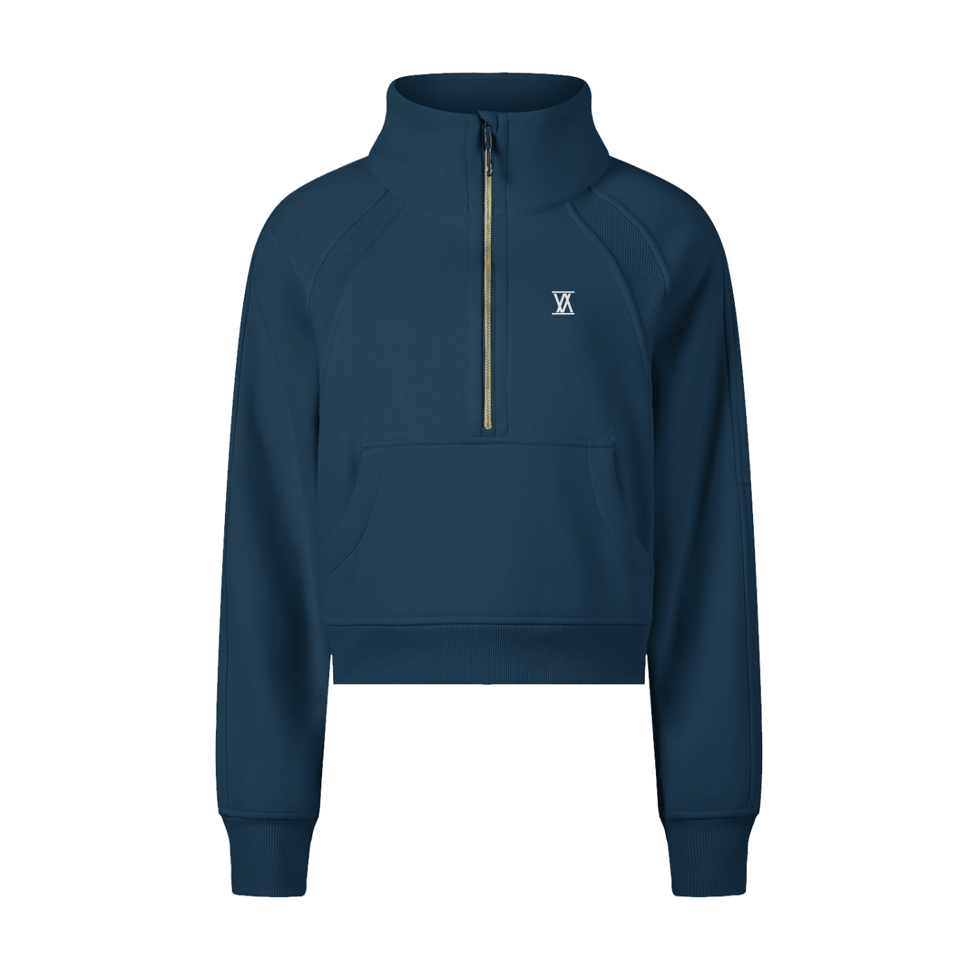 Vision Amplified - Ladies Cropped Half - Zip Sweatshirt Dark