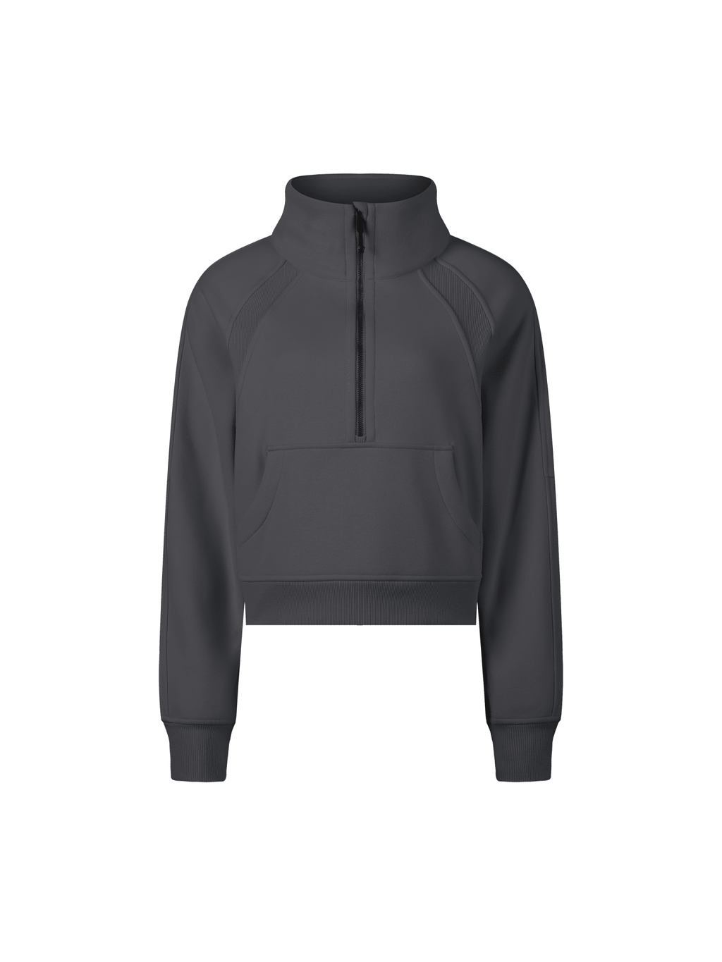 Vision Amplified - Ladies Cropped Half - Zip Sweatshirt Dark